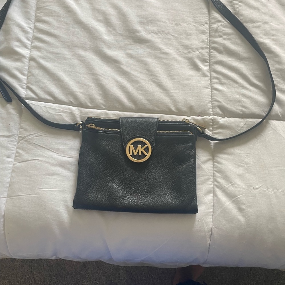Michael Kors Black and Gold Crossbody Bag